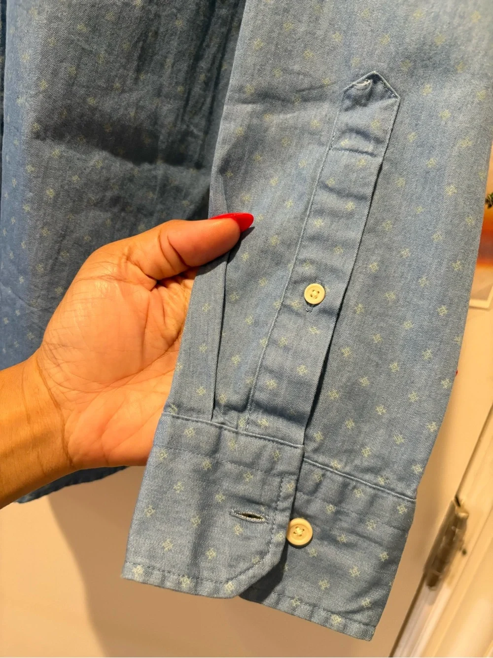 Men's Light Blue Button-Down Cotton Shirt